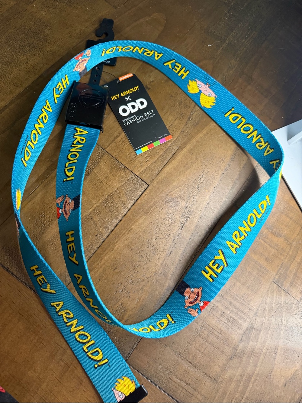 ODD Hey Arnold Reversible Adjustable Webbed Belt Blue One Size Buckle